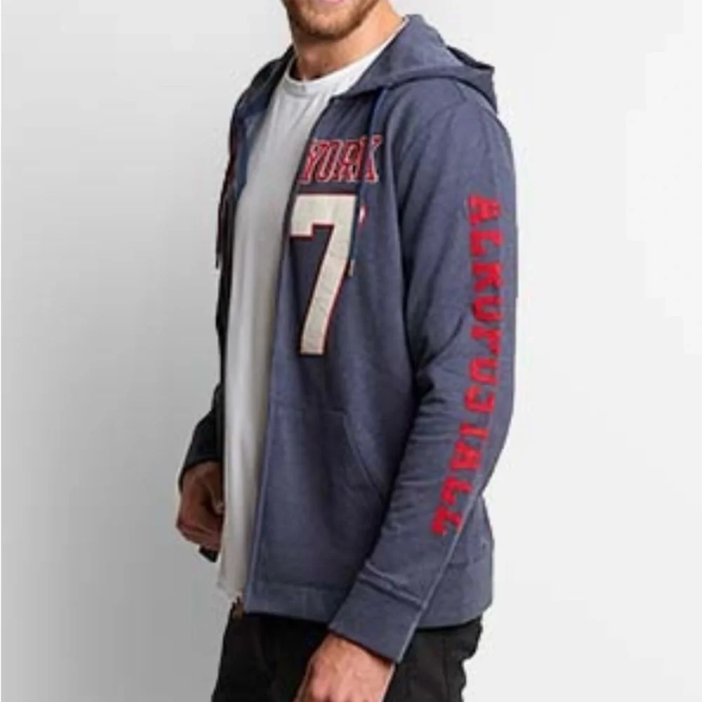 Aeropostale Navy Blue Hoodie with Red Accents
